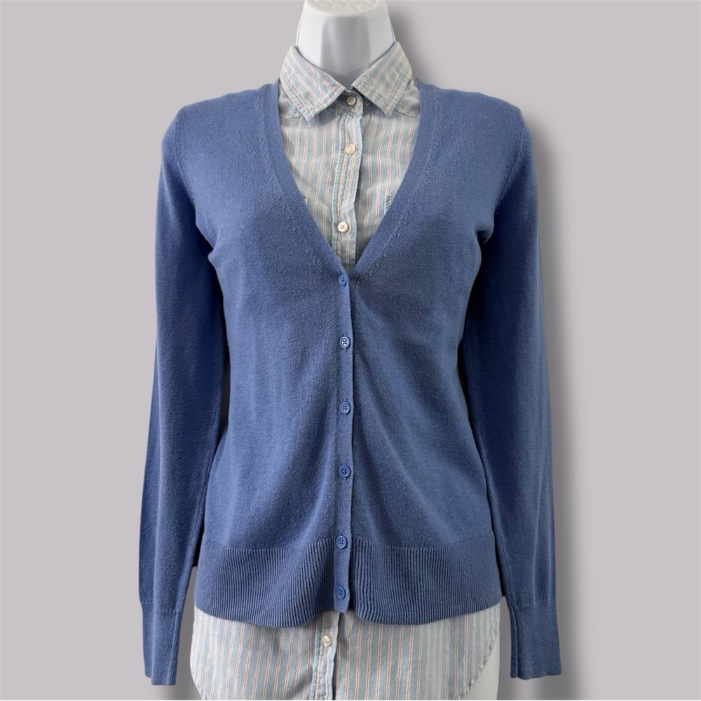Old Navy Dusty Blue V-Neck Button-Front Women's Cardigan